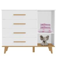 Berço Americano E Cômoda Infantil Ludmila Branco Bétula – Carolina - 6