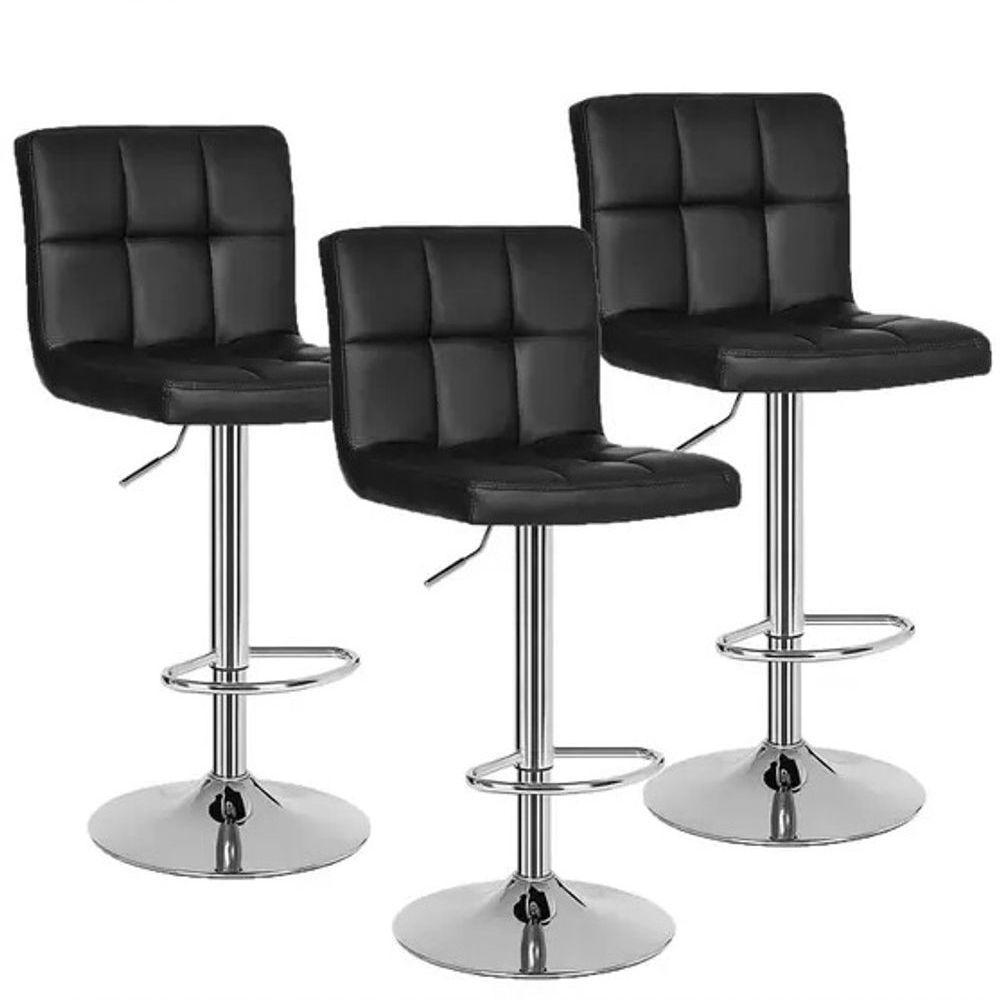 Kit 3 Banqueta Gomos Preto – Estilo Moderno, Conforto E Versatilidade Para Seu Ambiente - 1