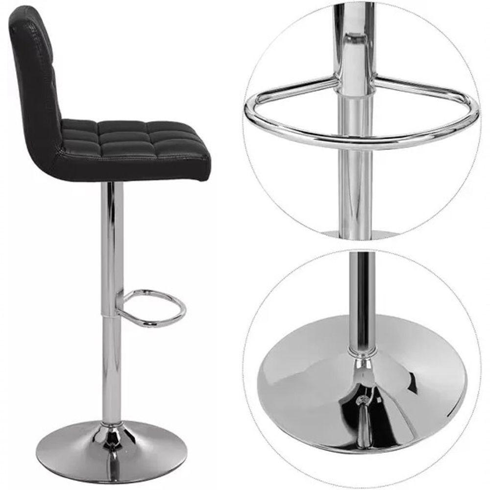 Kit 3 Banqueta Gomos Preto – Estilo Moderno, Conforto E Versatilidade Para Seu Ambiente - 4