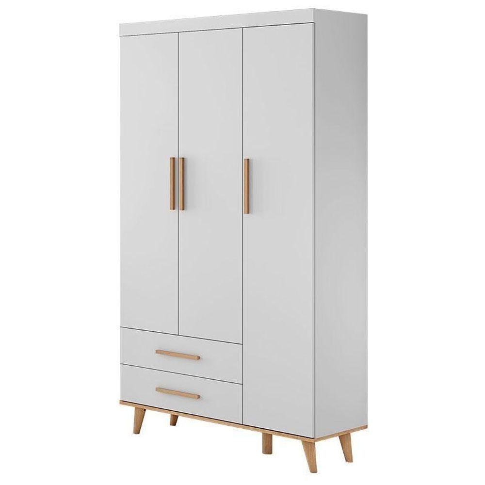 Quarto De Bebê Ludmila Com Berço Ligia Branco Acetinado Bétula Com Colchão Ortobom - Carolina Móveis - 7