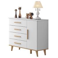 Quarto De Bebê Ludmila Com Berço Ligia Branco Acetinado Bétula Com Colchão Ortobom - Carolina Móveis - 5