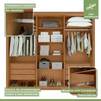 Guarda Roupa Casal 6 Portas 6 Gavetas Loop Amêndoa Clean E Selvia - 8