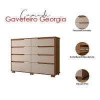 Guarda Roupa Solteiro Aruba Com Espelho E Cômoda Georgia Carvalho Fendi – Moval - 6