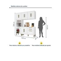 Cozinha Completa 10 Portas 2 Gavetas Com Fruteira Lorena Kaiki Móveis - Branco