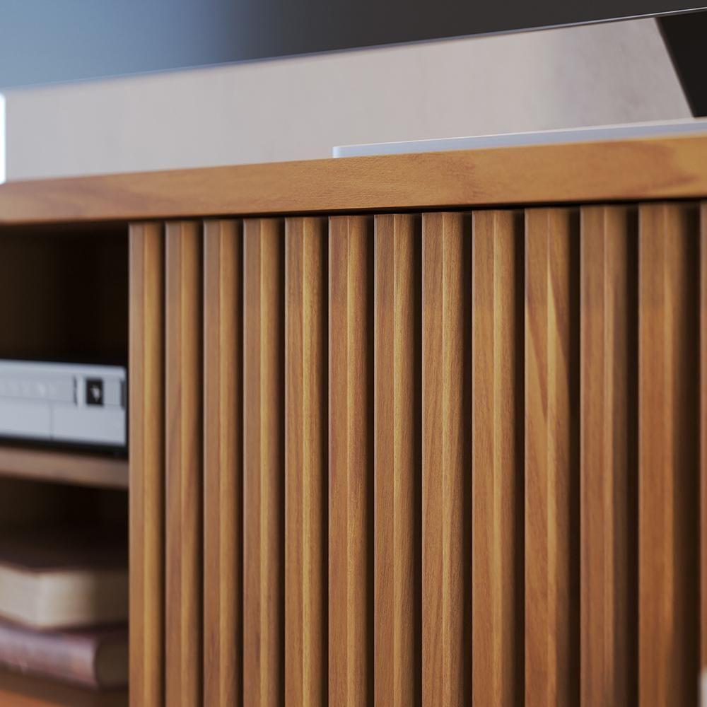 Rack Para Tv Até 75 Polegadas 1 Porta 2 Gavetas Veneza Freijó E Off 200cm - 5