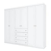 Berço Montessoriano E Guarda Roupa Infantil Americano 6 Portas Branco Hp - Henn - 5