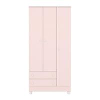 Dormitório Infantil Doce Sonho 3 Portas, Cômoda 4 Gavetas E Berço Rosa Acetinado Com Rodízio - Qmovi Rosa Acetinado - 2