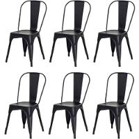 Kit 6 Cadeiras Tolix Fosca – Aço Industrial Preto, Estilo Retrô Para Sala, Cozinha Ou Escritório - 1
