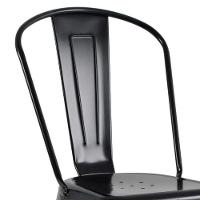 Kit 6 Cadeiras Tolix Fosca – Aço Industrial Preto, Estilo Retrô Para Sala, Cozinha Ou Escritório - 3