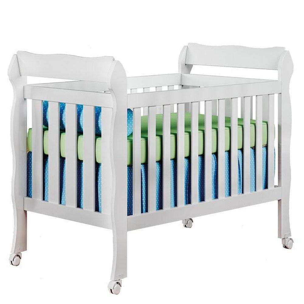 Berço Americano Lila E Guarda Roupa Infantil Ane Branco Brilho Com Colchão Gazin – Phoenix Baby - 4