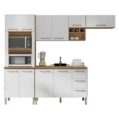 Cozinha Modulada Ambiente Ametista Composição 5 Freijó Supremo - Kits Paraná