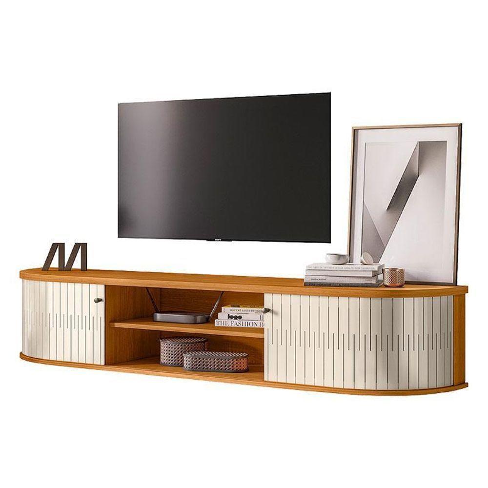 Rack Bancada Suspensa Algarve Com Aparador Estoril E Mesa De Centro Indianápolis Cinamomo Off White – Madetec - 2