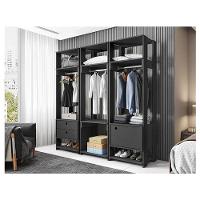 Guarda Roupa Modulado Ambiente Titan 3 Peças Preto - Móveis Leão - 1
