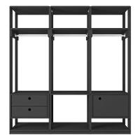 Guarda Roupa Modulado Ambiente Titan 3 Peças Preto - Móveis Leão - 4