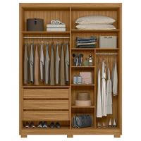 Guarda Roupa Solteiro Califórnia E Cômoda Ms913 Freijó Off White Com Espelho – Moval