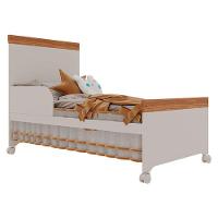 Berço Americano Mini Cama Com Guarda Roupa Infantil Antonella 4 Portas Off White Caramelo - Canaã
