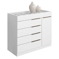 Guarda Roupa Casal Nápole 2045149 E Armário Multiuso New 2000192 E Cômoda Sevilha Branco - Aramóveis - 8