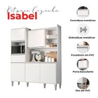 Armário Para Cozinha Kit Ambiente Isabel Branco Brilho - Ajl