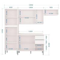 Cozinha Ambiente Aline Balcão Com Tampo Branco - Poquema - 3