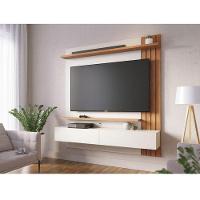 Painel Para Tv Home Suspenso Ambiente Juriti 1.5 Off White Matte Freijó - Colibri - 1