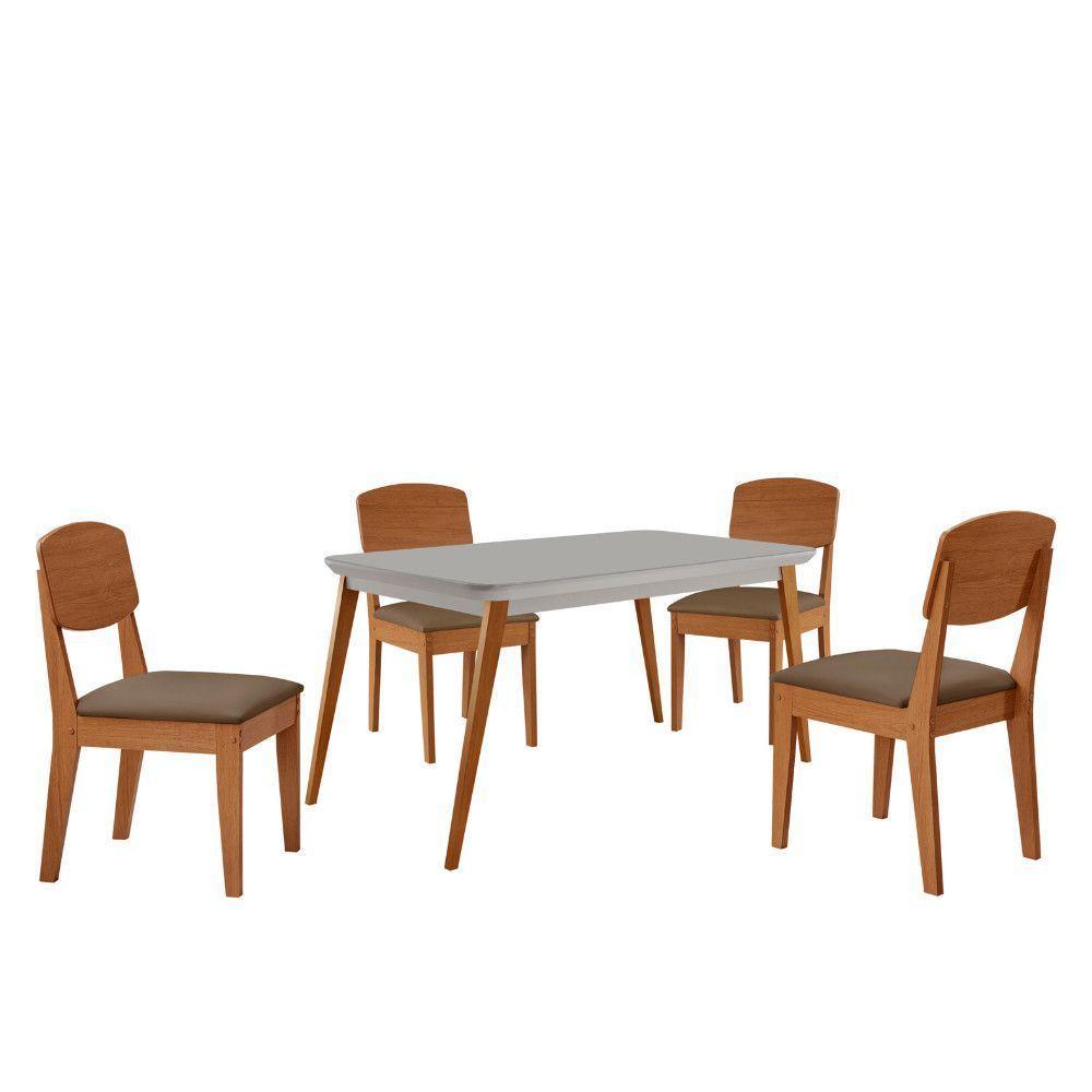 Mesa De Jantar Copper 120cm Tampo Mdf Vidro 4 Cad Copper Veludo Capuccino/off/nat/serig Off - 2