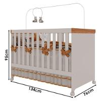 Berço Americano Mini Cama Antonella Off White Caramelo Com Colchão Gazin – Canaã