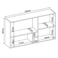 Armário Aéreo Para Cozinha Firenze Nicho 2 Portas Avena Grafito - Demóbile - 4