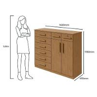 Cômoda Sapateira Ambiente Toronto Amêndoa Clean - Lopas - 3