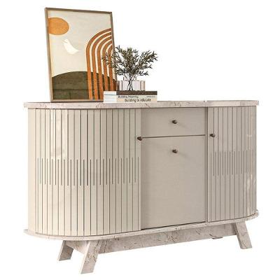 Aparador Para Sala Buffet Ambiente Monza E Cristaleira Marina Calacata Off White – Madetec