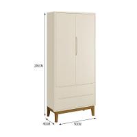 Jogo De Quarto Infantil Guarda Roupa 2 Portas E Cômoda 1 Porta Classic Areia Fosco Com Pés Amadeirado - Reller Móveis Areia Fosco - 6