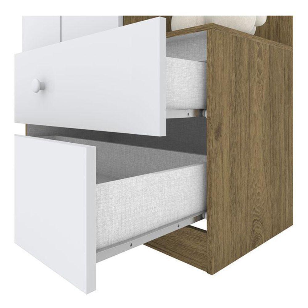 Guarda Roupa Infantil Amarelinha 2 Portas Rústico Branco – Henn - 3