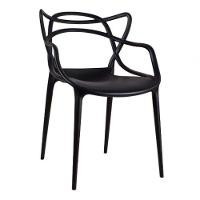 Conjunto Com 6 Cadeiras Empilhavel Allegra Preta Polipropileno Resistente - 2