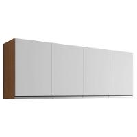 Armário Aéreo Para Cozinha Ambiente Andréia 4 Portas 150cm Amêndoa Branco - Ajl - 5