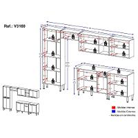 Cozinha Compacta Com Armário E Balcão Xangai Jazz Multimóveis Branca/Preta Branco/Preto - 6