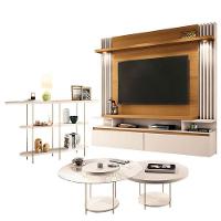 Home Suspenso Cosmo Cinamomo Off White E Aparador Infinity E Kit Mesa De Centro Sky Off White- Hb Móveis - 1