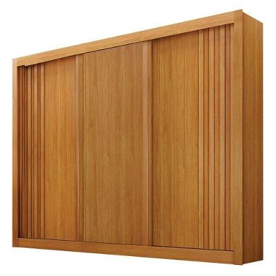Guarda Roupa Casal Milano 3 Portas de Correr 4 Gavetas Cinamomo MDF