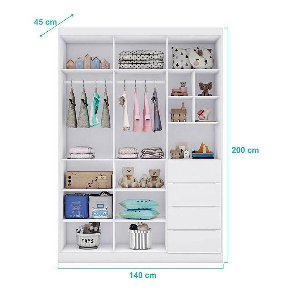 Quarto De Bebê Eloá Com Berço Americano Danny Branco Acetinado E Colchão Da Ortobom – Phoenix Baby - 3