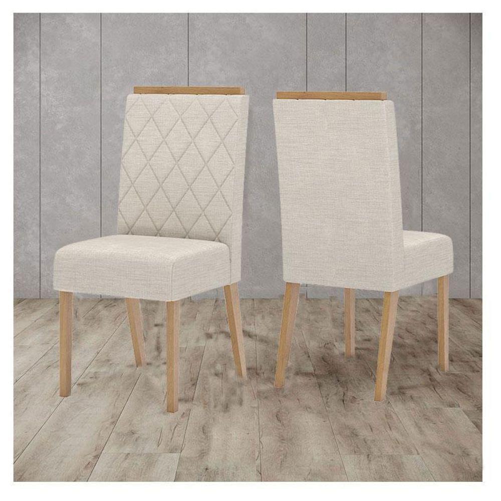 Cadeira Para Mesa De Jantar Nina Kit 2 Peças Nature Linho - Henn - 5