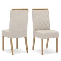 Cadeira Para Mesa De Jantar Nina Kit 2 Peças Nature Linho - Henn - 1