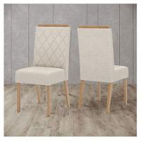 Cadeira Para Mesa De Jantar Nina Kit 2 Peças Nature Linho - Henn - 5