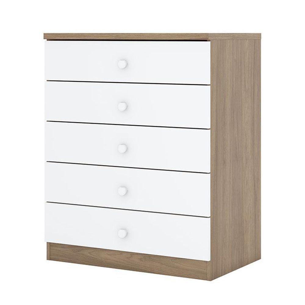 Cômoda E Guarda Roupa Infantil Pique-esconde Rústico Branco - Henn - 4