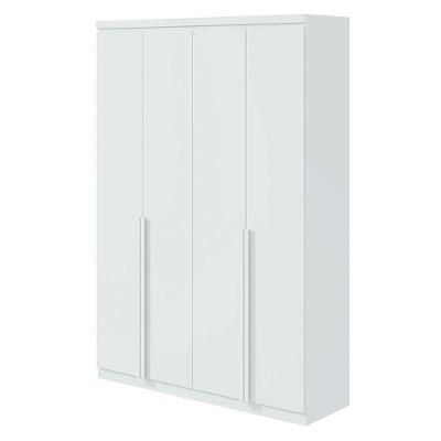 Guarda Roupa Solteiro Alonzo 4 Portas Branco Brilho - Lopas