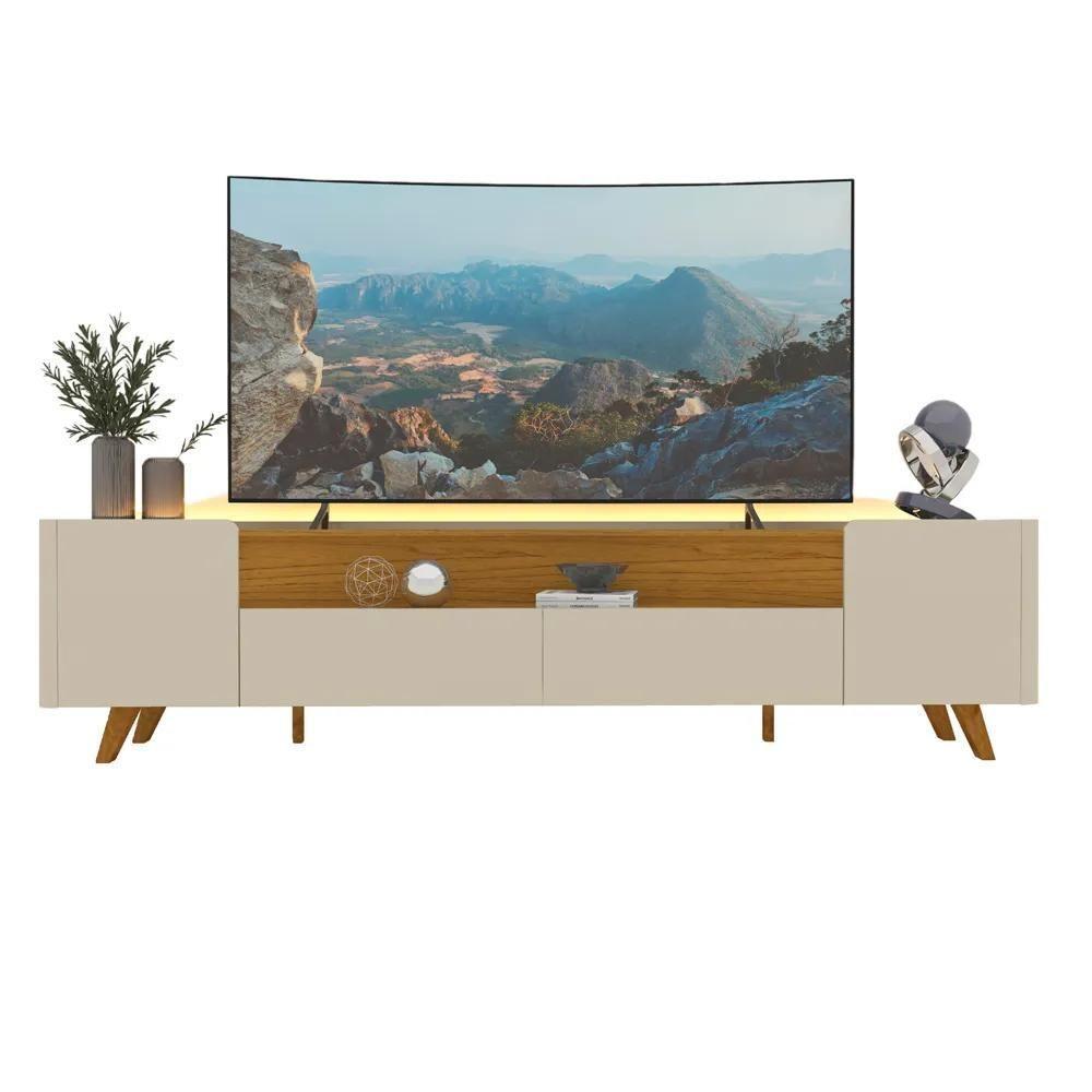 Rack Para Tv Até 75 Polegadas 2 Portas 2 Gavetas Infinity Off White 230cm - 3