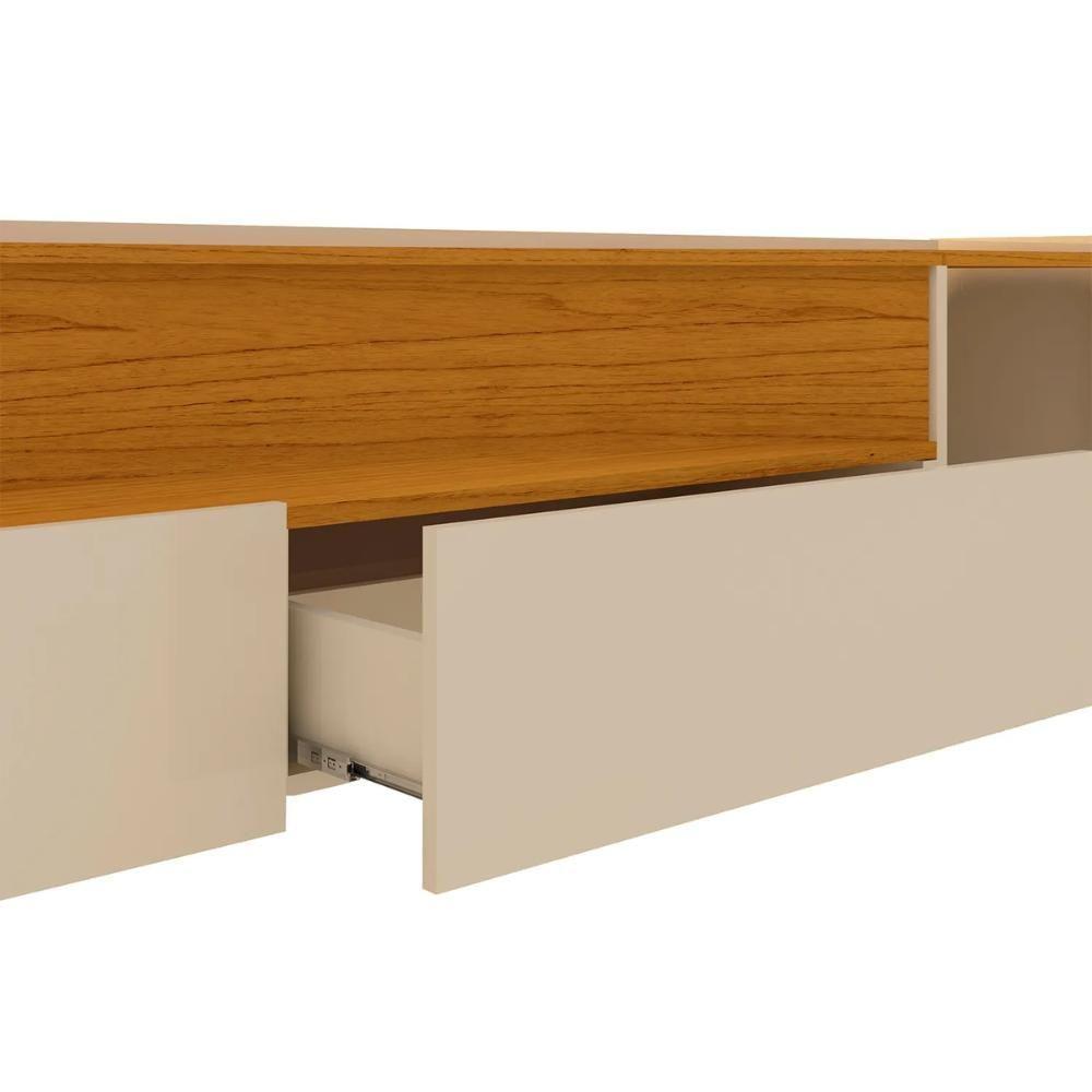 Rack Para Tv Até 75 Polegadas 2 Portas 2 Gavetas Infinity Off White 230cm - 5