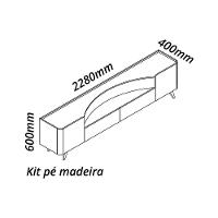 Rack Para Tv Até 75 Polegadas 2 Portas 2 Gavetas Infinity Off White 230cm