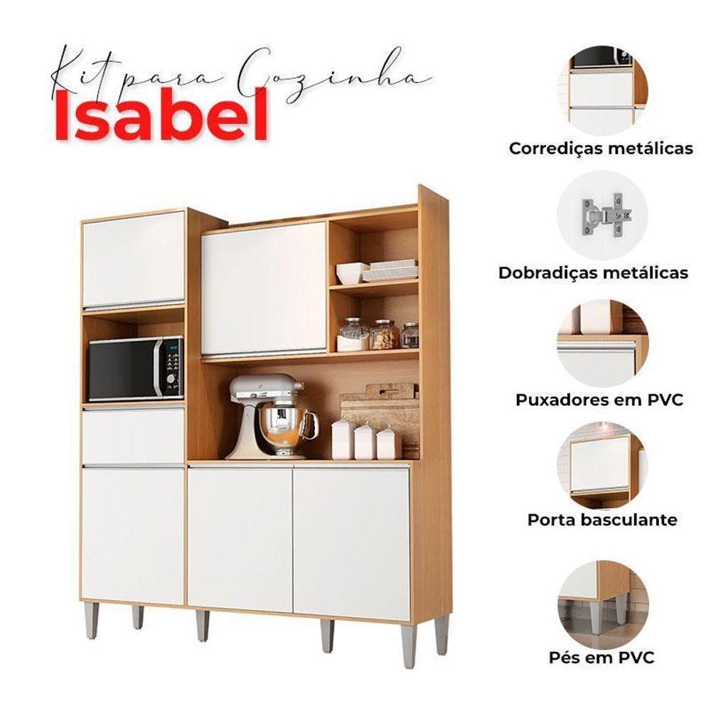 Armário Para Cozinha Kit Ambiente Isabel Amêndoa Branco - Ajl - 4