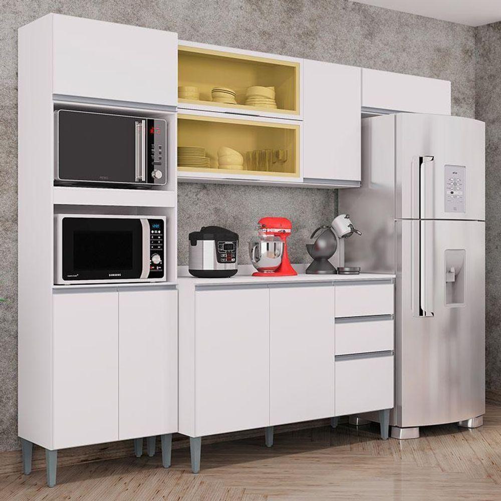 Cozinha Aline Balcão Com Tampo Branco - Poquema - 2