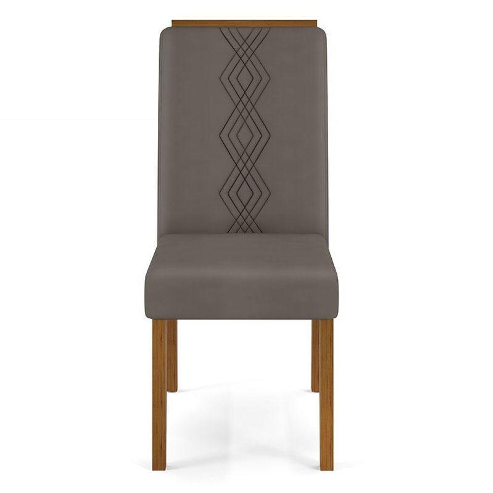 Cadeira Para Mesa De Jantar Yasmin Kit 2 Peças Freijó Veludo Lunar - Dj Móveis - 3