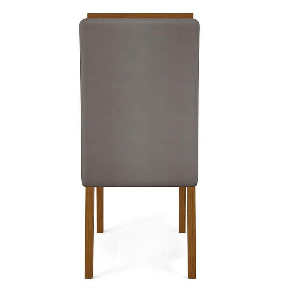 Cadeira Para Mesa De Jantar Yasmin Kit 2 Peças Freijó Veludo Lunar - Dj Móveis - 4