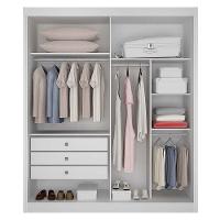 Guarda Roupa 2 Portas 2 Espelhos São Paulo Gold Branco – Leifer Móveis - 2